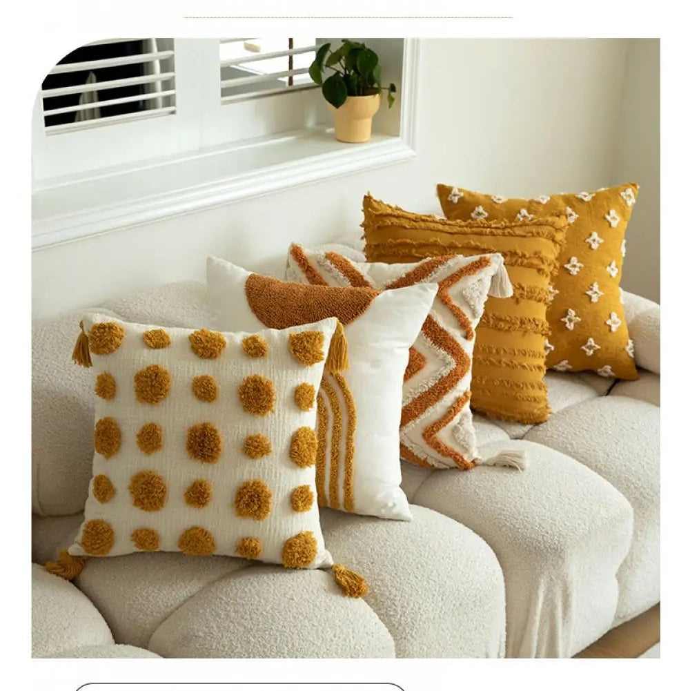 Boho Jacquard Tassel Cushion Cover