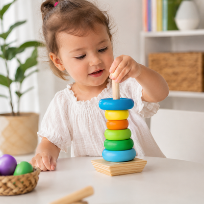 Wooden Rainbow Ring Stacker