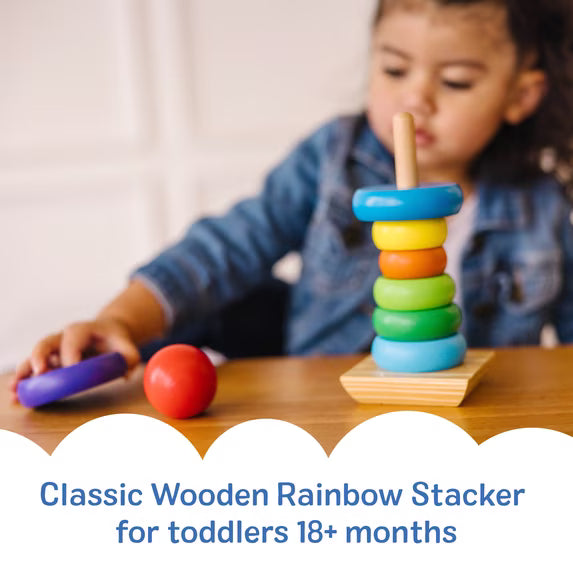 Wooden Rainbow Ring Stacker