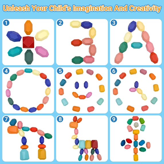 36-Piece Wooden Stacking Stones