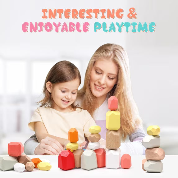 36-Piece Wooden Stacking Stones