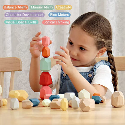 36-Piece Wooden Stacking Stones