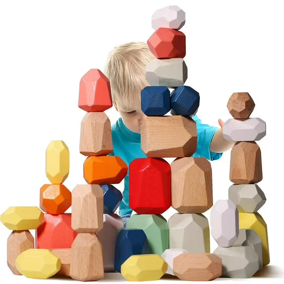 36-Piece Wooden Stacking Stones